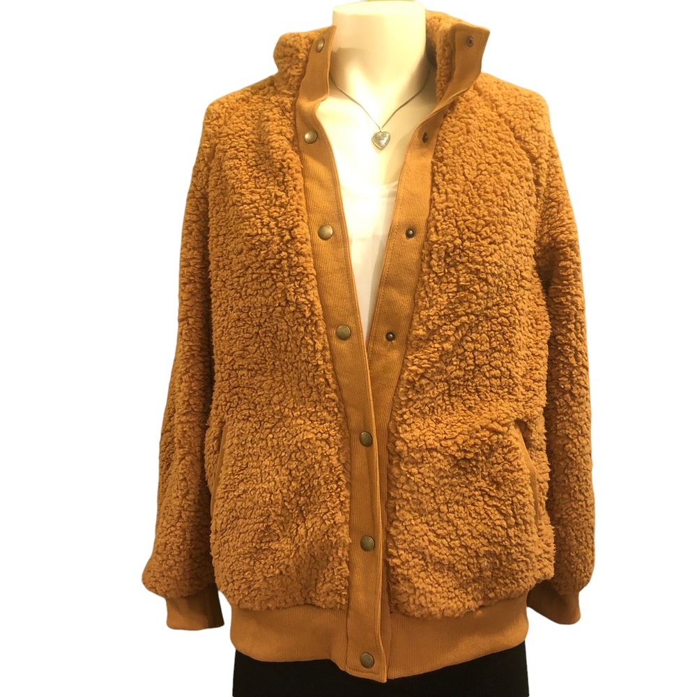 MEROKEETY Womens Winter Long Sleeve Button Sherpa Jacket Pockets Warm Fleece